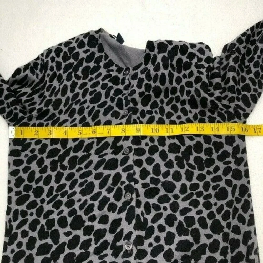 Tommy Hilfiger Cardigan Sweater Women Size XS Camo Leopard Cheetah Black Gray - Picture 7 of 10